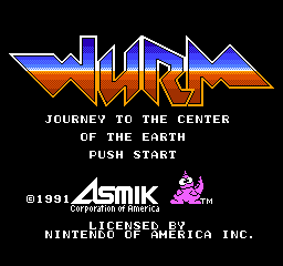 Wurm - Journey to the Center of the Earth! (USA) Title Screen